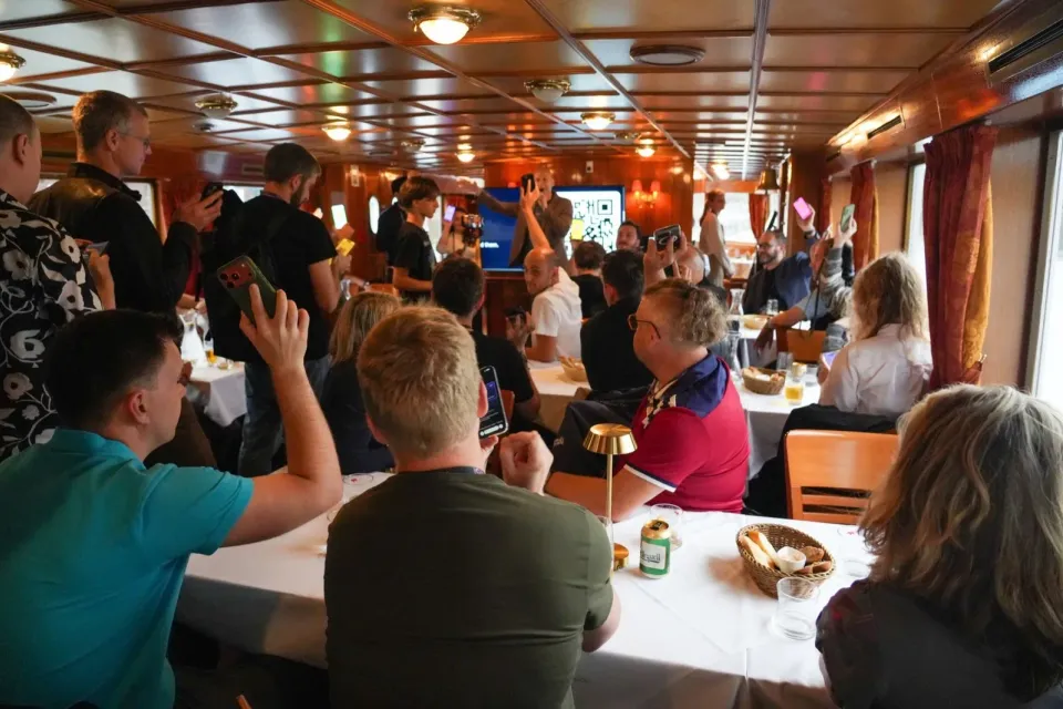 On board the ELC speakers and partners boat in Prague