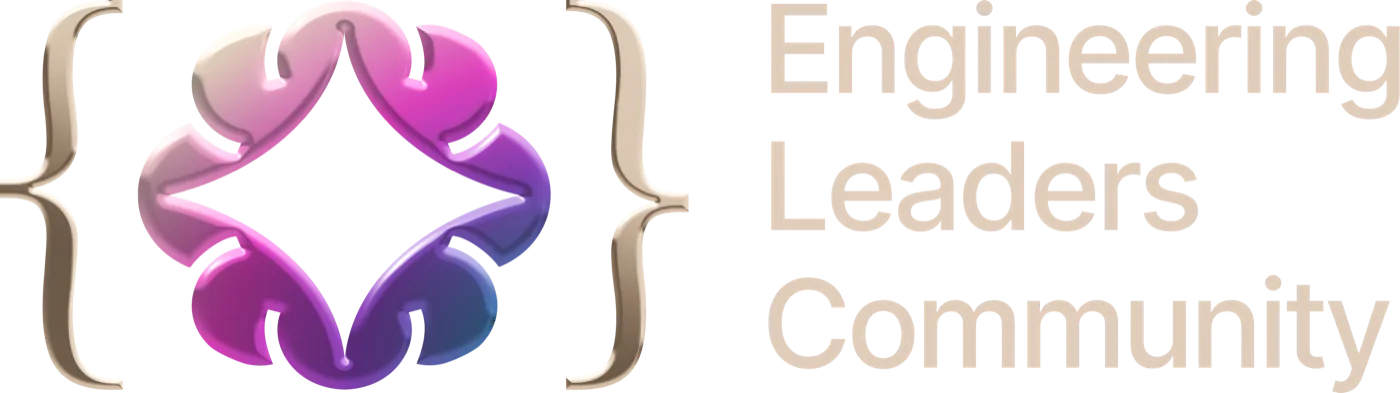 Engineering Leaders Community logo, horizontal Crystal Cut version on a dark background