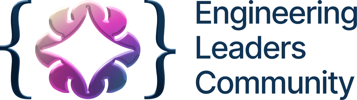 Engineering Leaders Community logo, horizontal Incremental Blue version on a white background