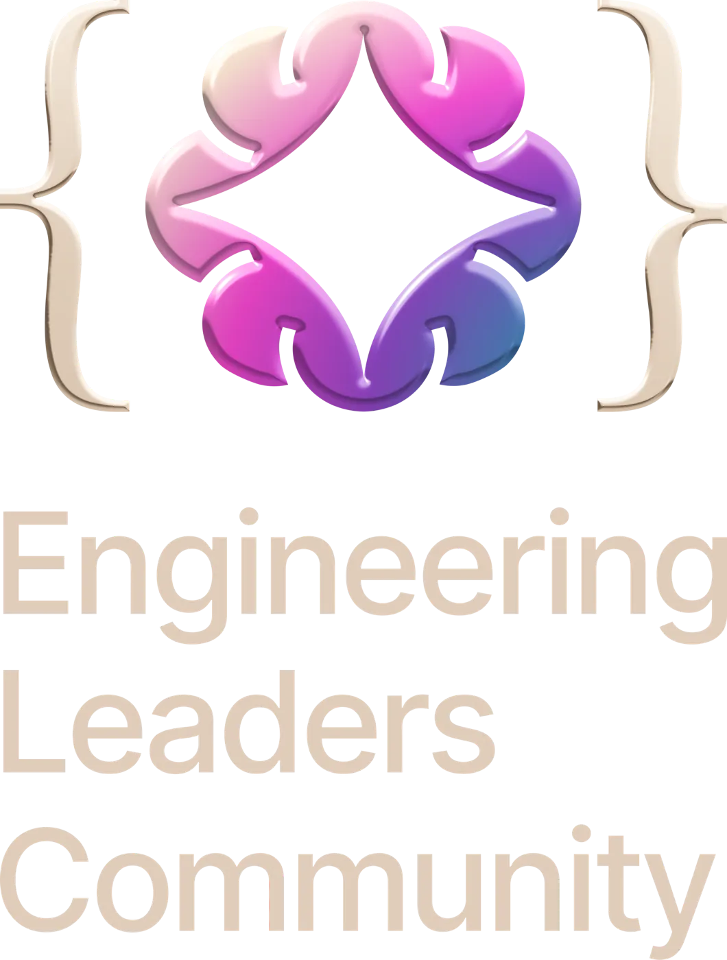 Engineering Leaders Community logo, vertical Crystal Cut version on a dark background