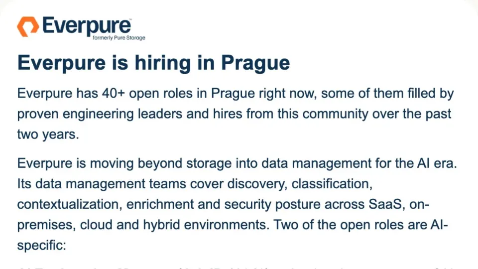 Everpure is hiring in Prague, ELC newsletter #26
