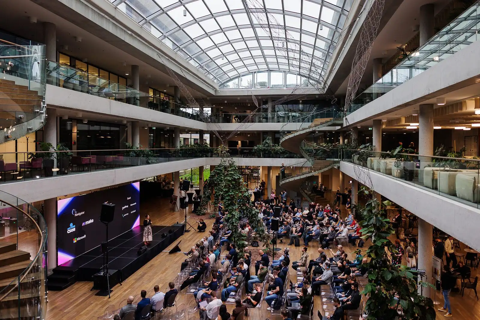 The ELC Conference 2026 atrium seen from the top floor.