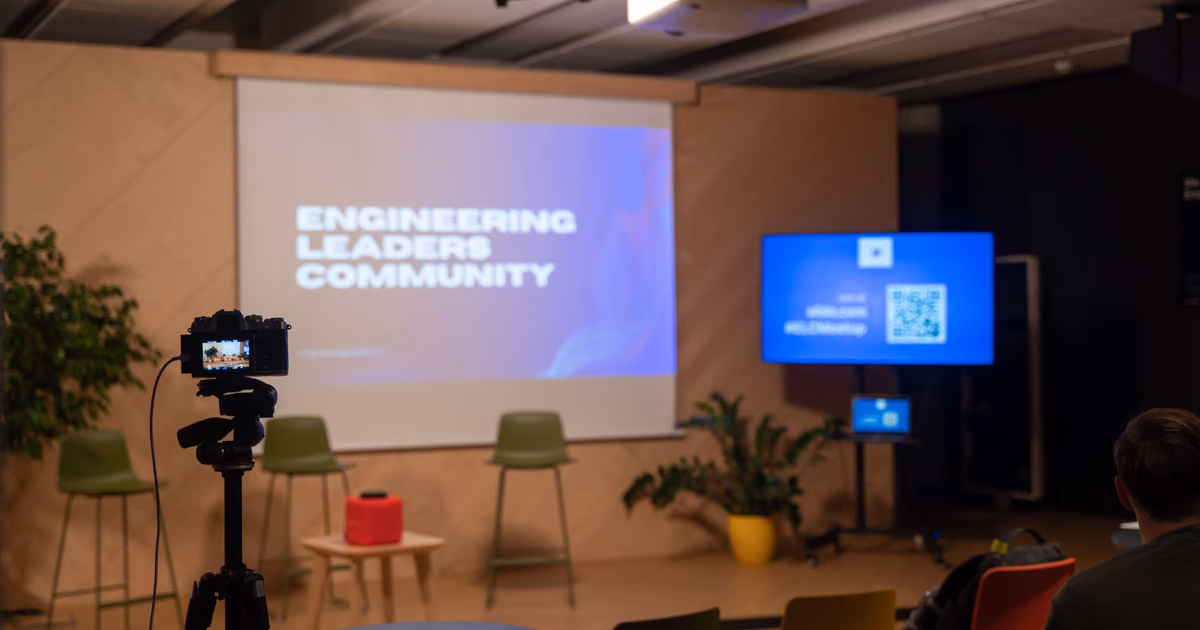 An ELC meetup venue set up and waiting for the doors to open